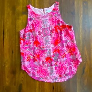 Pink Tank with gold zipper Closure